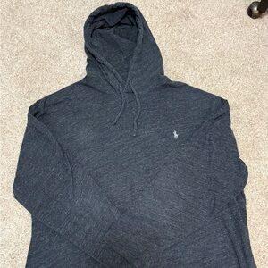 Polo Ralph Lauren Hoodie Men's XXL Charcoal Gray Lightweight Long Sleeve